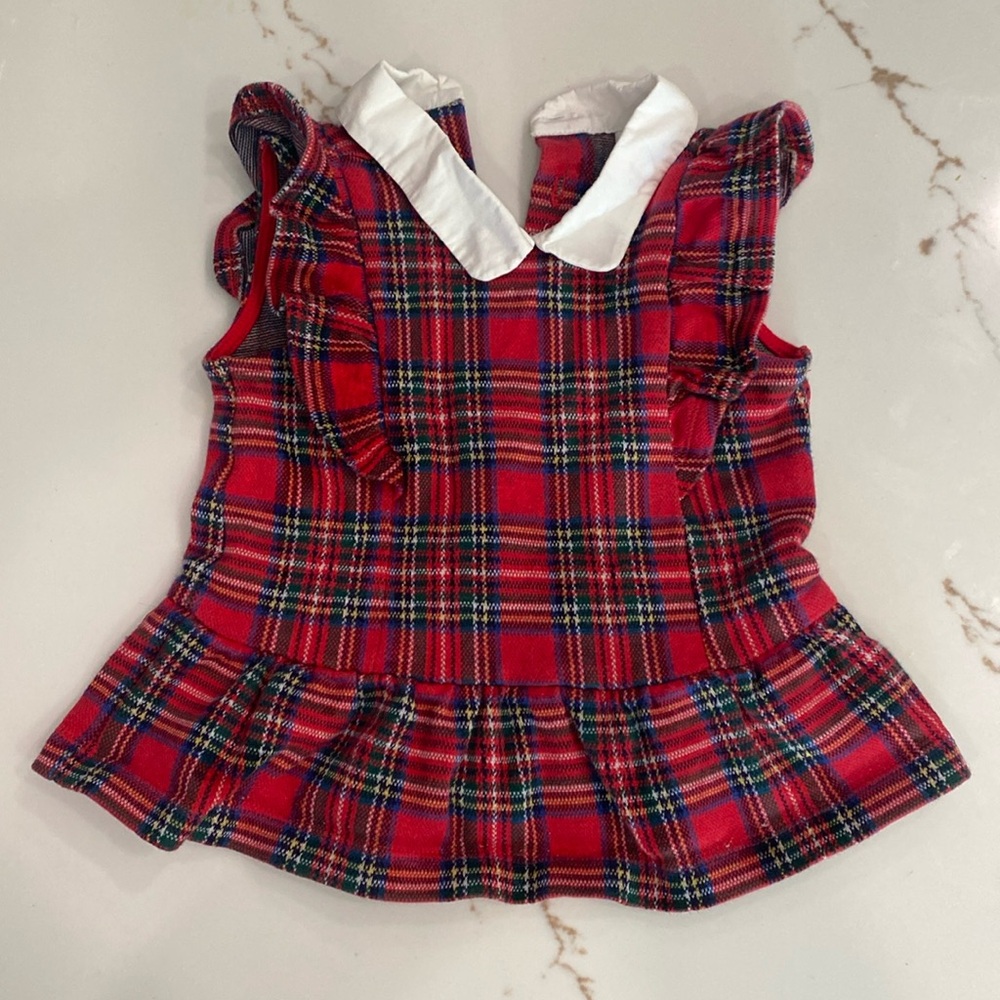 Janie and Jack | Girls Size 4 Tartan Plaid Sweater Knit Collared Top